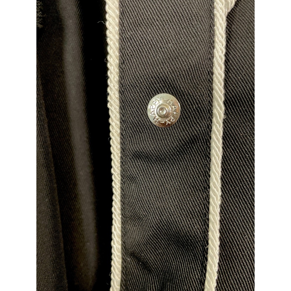 Vtg 70s Panhandle Slim Mens L Black Western Shirt Rodeo Cowboy Happy Pearl Snaps - Picture 11 of 16